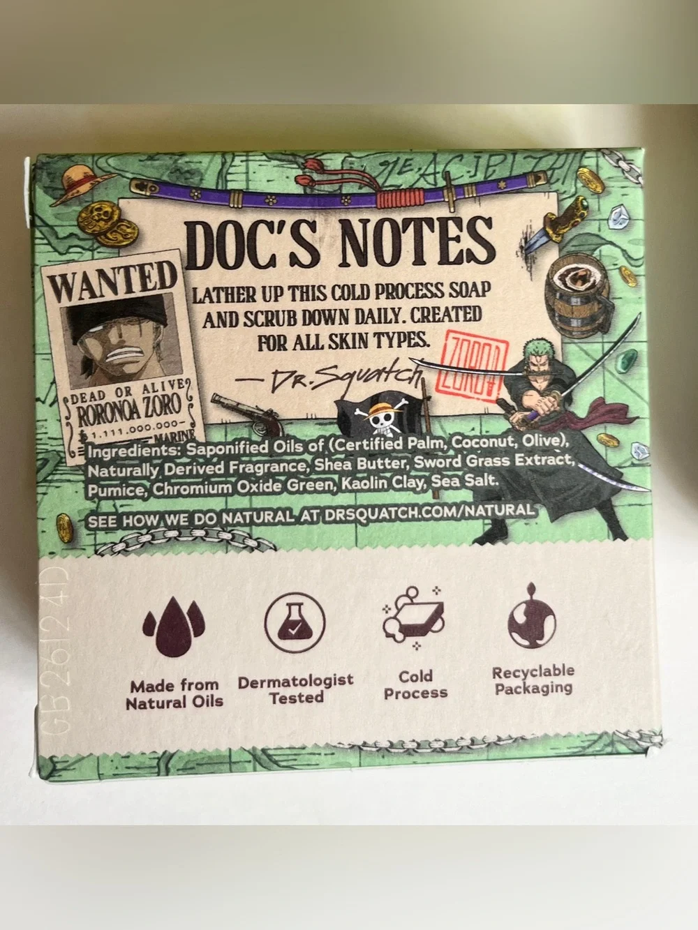 Set Dr Squatch x One Piece Straw Hat Bricc Three Sword Surge Luffy Zoro Bar Soap